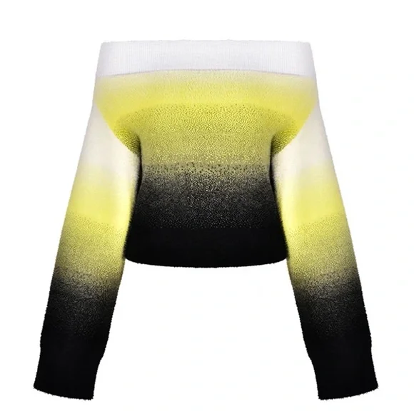 multi-wear gradient one-shoulder sweater